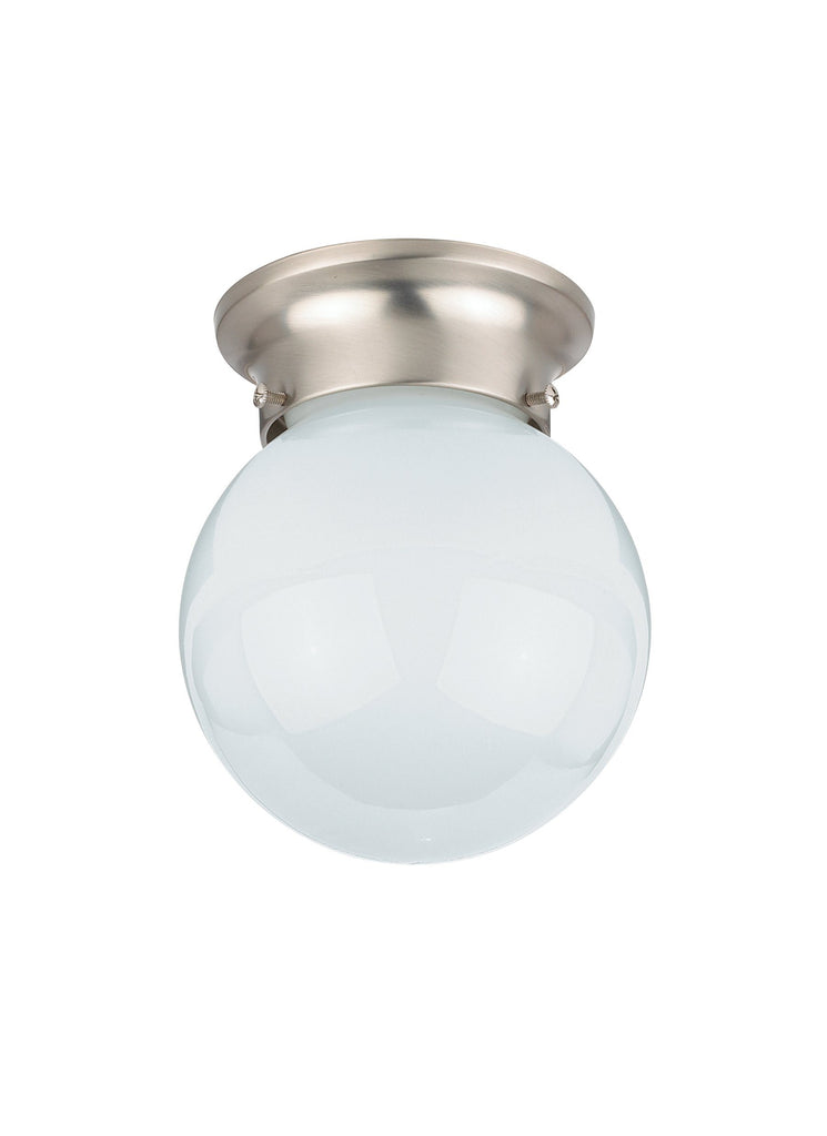 Tomkin One Light Ceiling Flush Mount - Brushed Nickel CEILING Sea Gull Lighting 