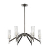 Aspire 6-Light Chandelier in Black Nickel with Ribbed Crystal Ceiling Elk Lighting 