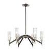 Aspire 6-Light Chandelier in Black Nickel with Ribbed Crystal Ceiling Elk Lighting 