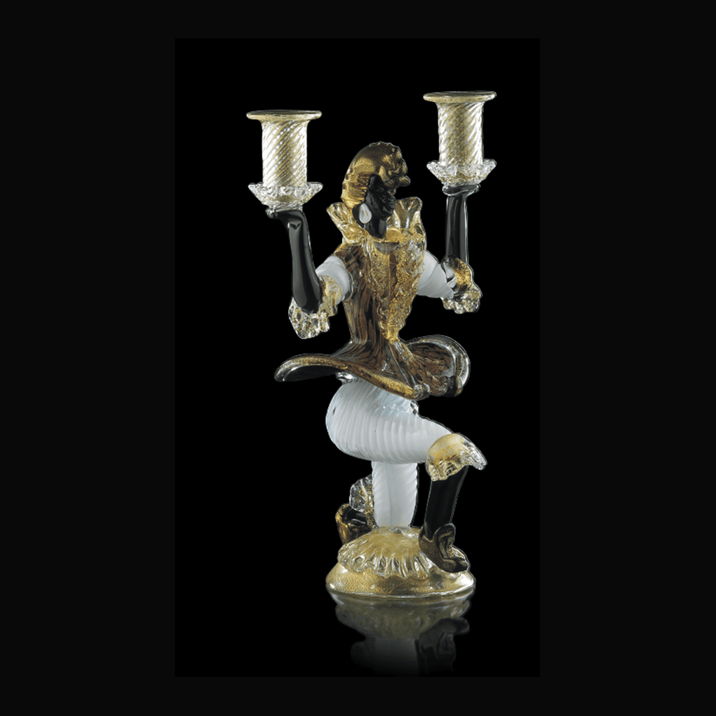 Arte di Murano Candlestick Moro Avventurina Average - 2 Flames Decor Accessories Arte di Murano 