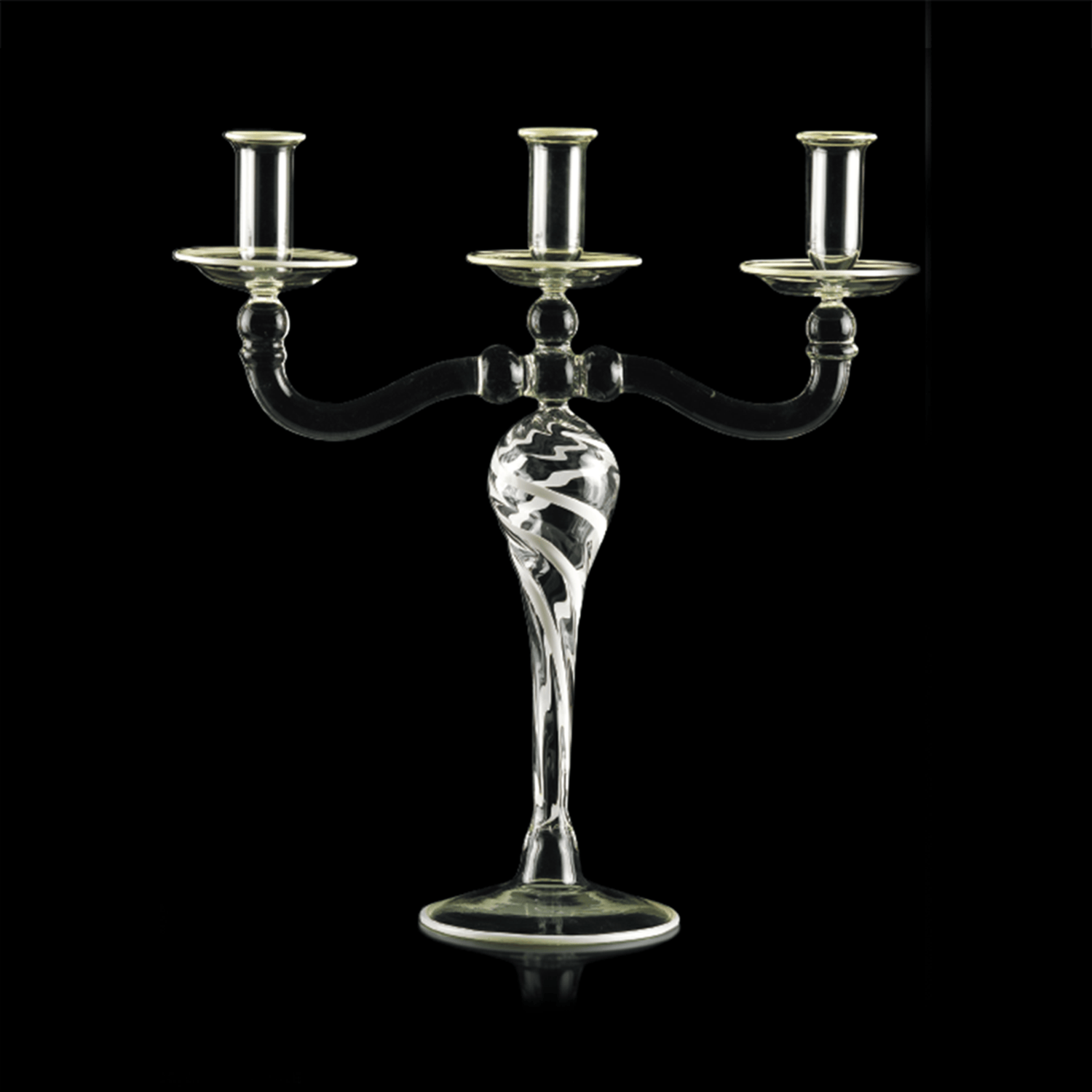 Arte di Murano Candlestick 3 Flame With A Central Sphere Decor Accessories Arte di Murano 