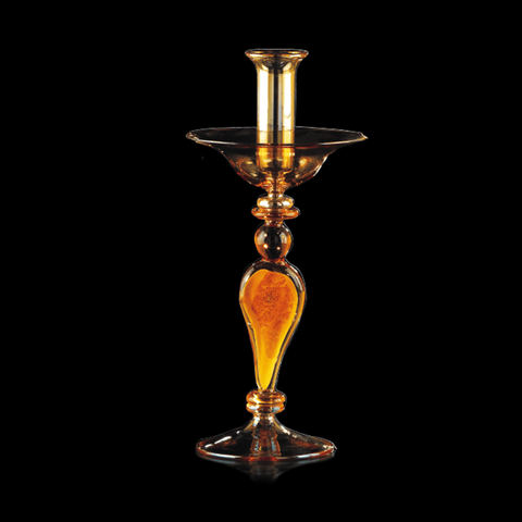 Arte di Murano Candlestick 1 Flame With A Central Drop Decor Accessories Arte di Murano 