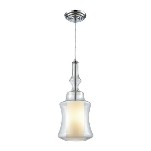 Alora Pendant In Polished Chrome With Opal White And Clear Glass Ceiling Elk Lighting 