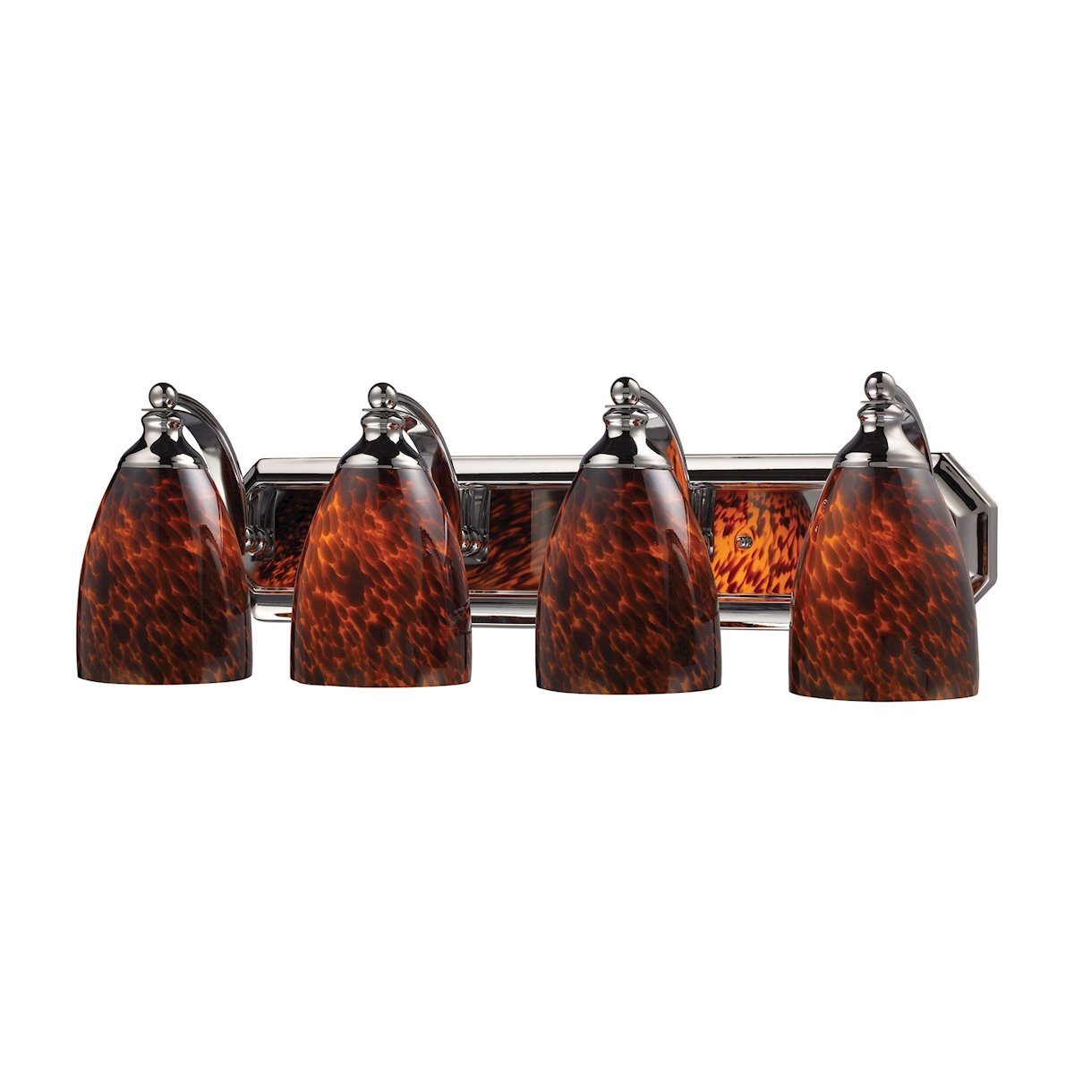 Bath And Spa 4 Light Vanity In Polished Chrome And Espresso Glass Wall Elk Lighting 
