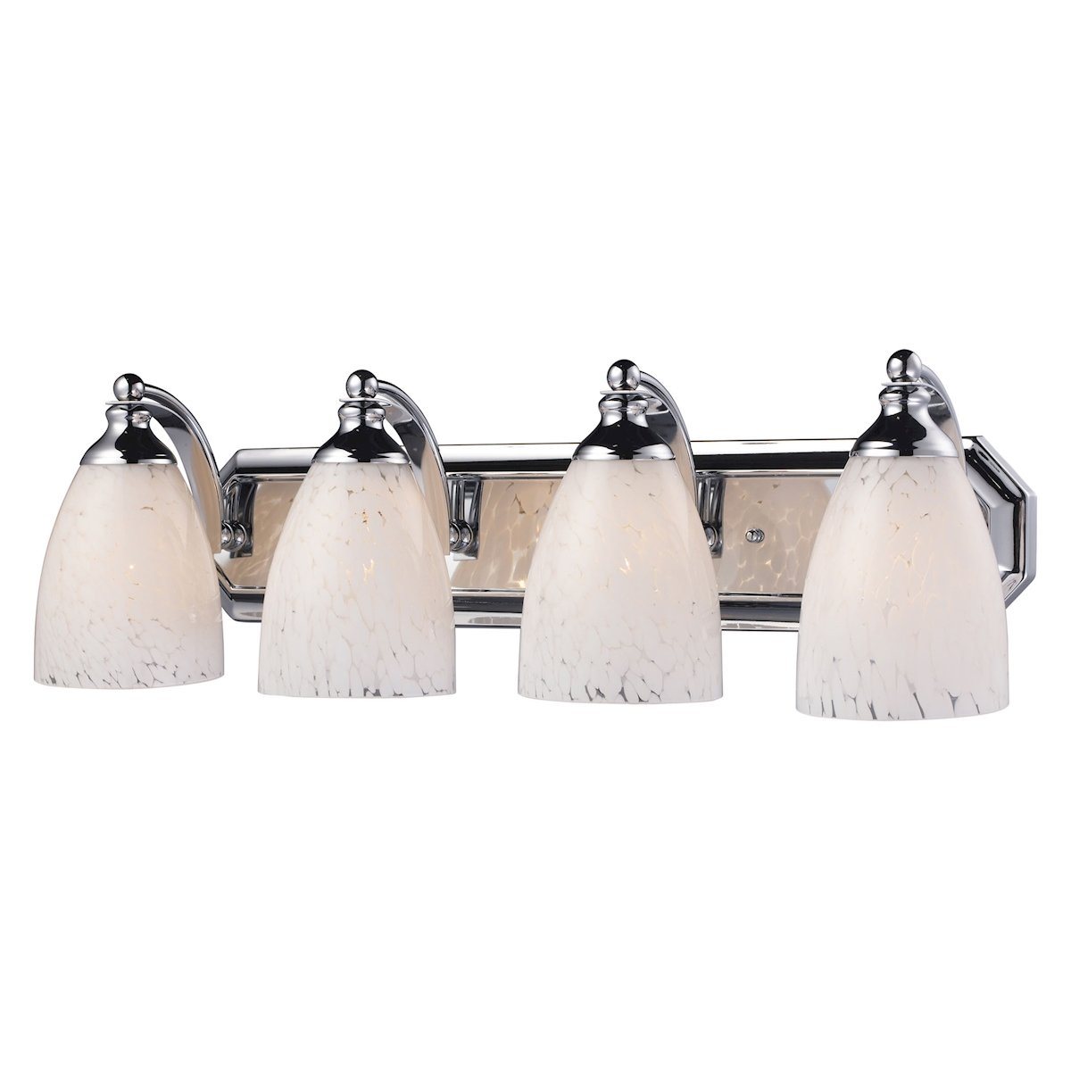Bath And Spa 4 Light Vanity In Polished Chrome And Snow White Glass Wall Elk Lighting 