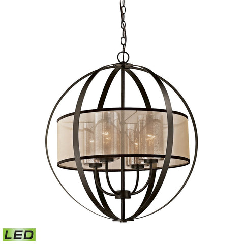 Diffusion 4 Light LED Chandelier In Oil Rubbed Bronze Ceiling Elk Lighting 
