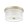 Diffusion 2-Light Flush Mount in Aged Silver with Frosted Glass Inside Silver Organza Shade Ceiling Elk Lighting 