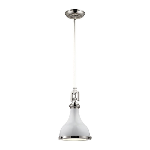 Rutherford Pendant In Polished Nickel And Gloss White Ceiling Elk Lighting 