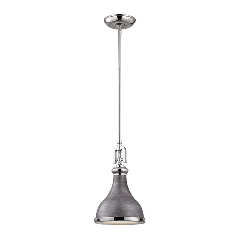 Rutherford Pendant In Polished Nickel And Weathered Zinc Ceiling Elk Lighting 