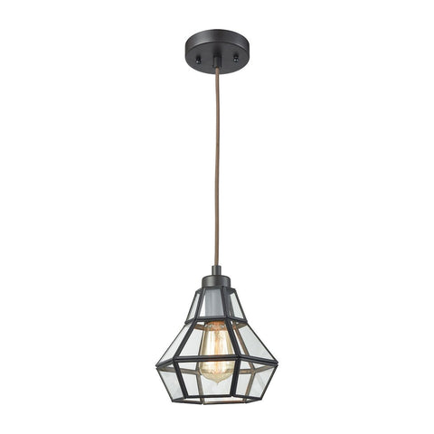 Window Pane Pendant In Oil Rubbed Bronze With Clear Glass Ceiling Elk Lighting 