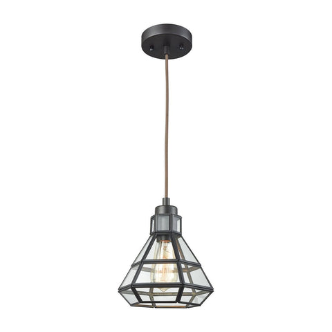 Window Pane Pendant In Oil Rubbed Bronze With Clear Glass Ceiling Elk Lighting 