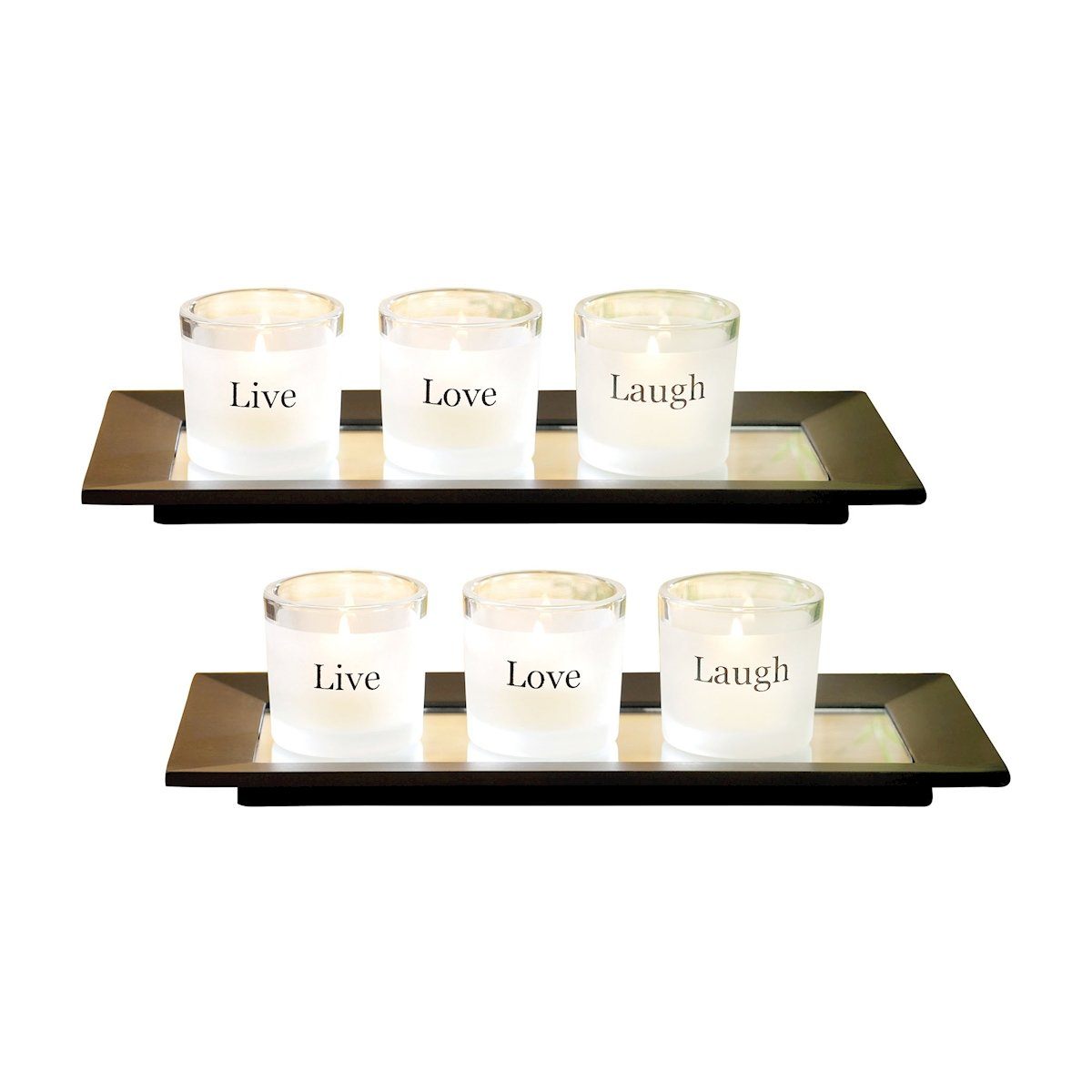 Sentiments Set of 2 Three-Votive Trays Accessories Pomeroy 