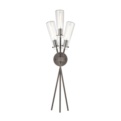 Stix 38"h Outdoor Wall Sconce in Bronze Rust with Seedy Glass Wall Elk Lighting Default Value 