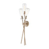 Stix 3-Light Sconce in Light Wood with Seedy Glass Wall Elk Lighting 