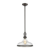 Rutherford 1-Light Pendant in Oil Rubbed Bronze with Seedy Glass