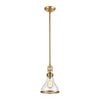 Rutherford 1-Light Mini Pendant in Satin Brass with Seedy Glass