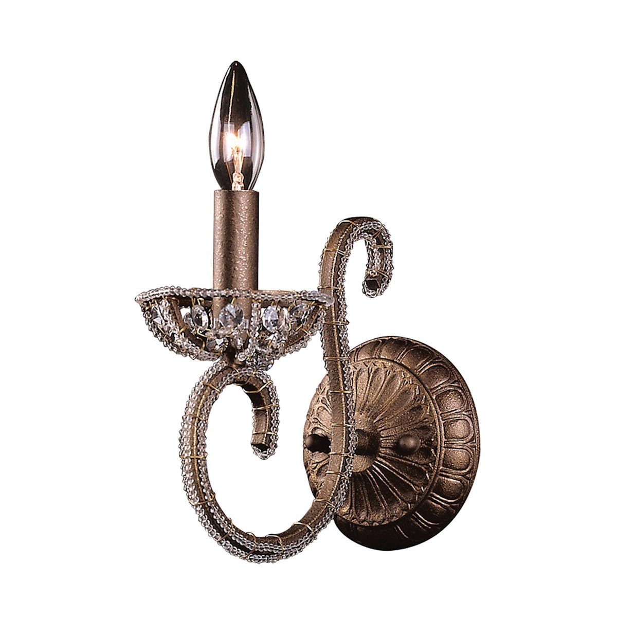 Elizabethan 1 Light Wall Sconce In Dark Bronze Wall Sconce Elk Lighting 