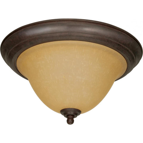 Castillo 2 Light 16" Flush Mount with Champagne Linen Washed Glass Ceiling Nuvo Lighting 