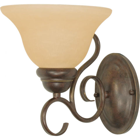 Castillo 1 Light 8" Wall Fixture with Champagne Linen Washed Glass Wall Nuvo Lighting 