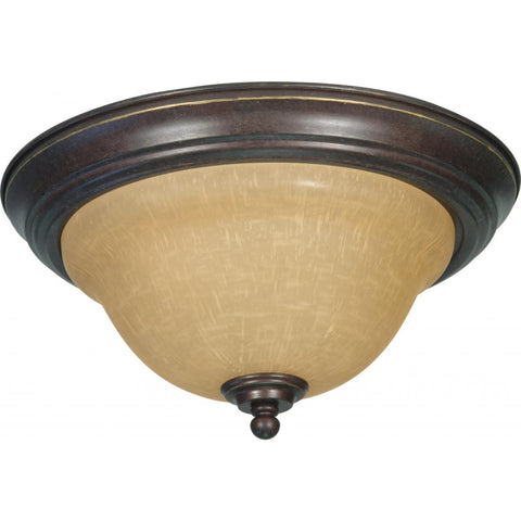 Castillo 2 Light 13" Flush Mount with Champagne Linen Washed Glass Ceiling Nuvo Lighting 