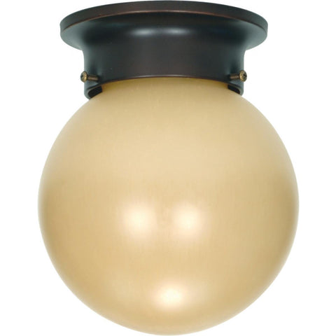 6" Ceiling Mount with Champagne Linen Washed Glass Ceiling Nuvo Lighting 