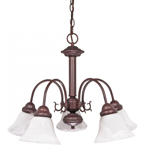 Ballerina 5 Light 24" Chandelier with Alabaster Glass Bell Shades Ceiling Nuvo Lighting 