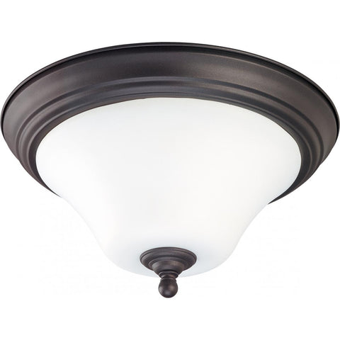 Dupont 2 light 15" Flush Mount with Satin White Glass Ceiling Nuvo Lighting 