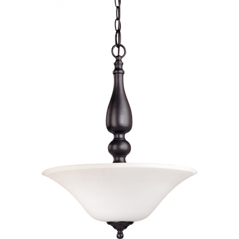 Dupont 3 Light Pendant with Satin White Glass Ceiling Nuvo Lighting 