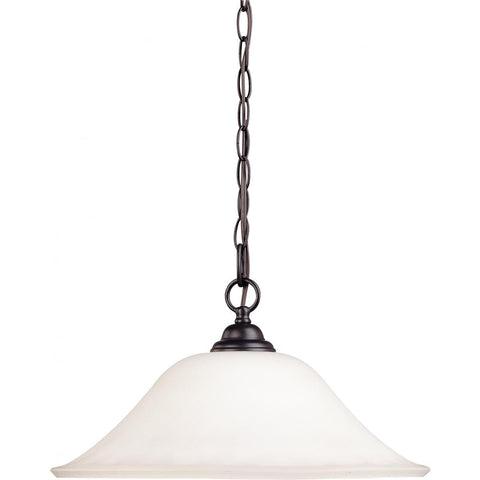 Dupont 1 Light 16" Hanging Dome with Satin White Glass Ceiling Nuvo Lighting 