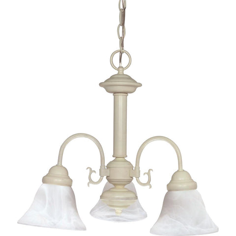 Ballerina 3 Light 20" Chandelier with Alabaster Glass Bell Shades Ceiling Nuvo Lighting 