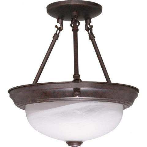 Bronze Semi-Flush Fixture - 3 Size Options Ceiling Nuvo Lighting 11" (2 Bulbs) 