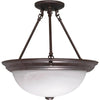 Bronze Semi-Flush Fixture - 3 Size Options Ceiling Nuvo Lighting 15" (3 Bulbs) 