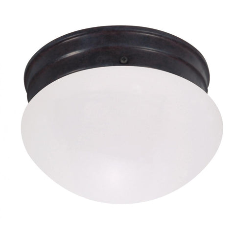 6" Mushroom Mahogany Bronze Frosted Glass Incandescent Ceiling Nuvo Lighting Frosted 