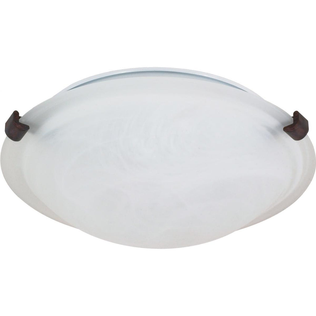 2 Light 16" Flush Mount Tri-Clip with Alabaster Glass Ceiling Nuvo Lighting 