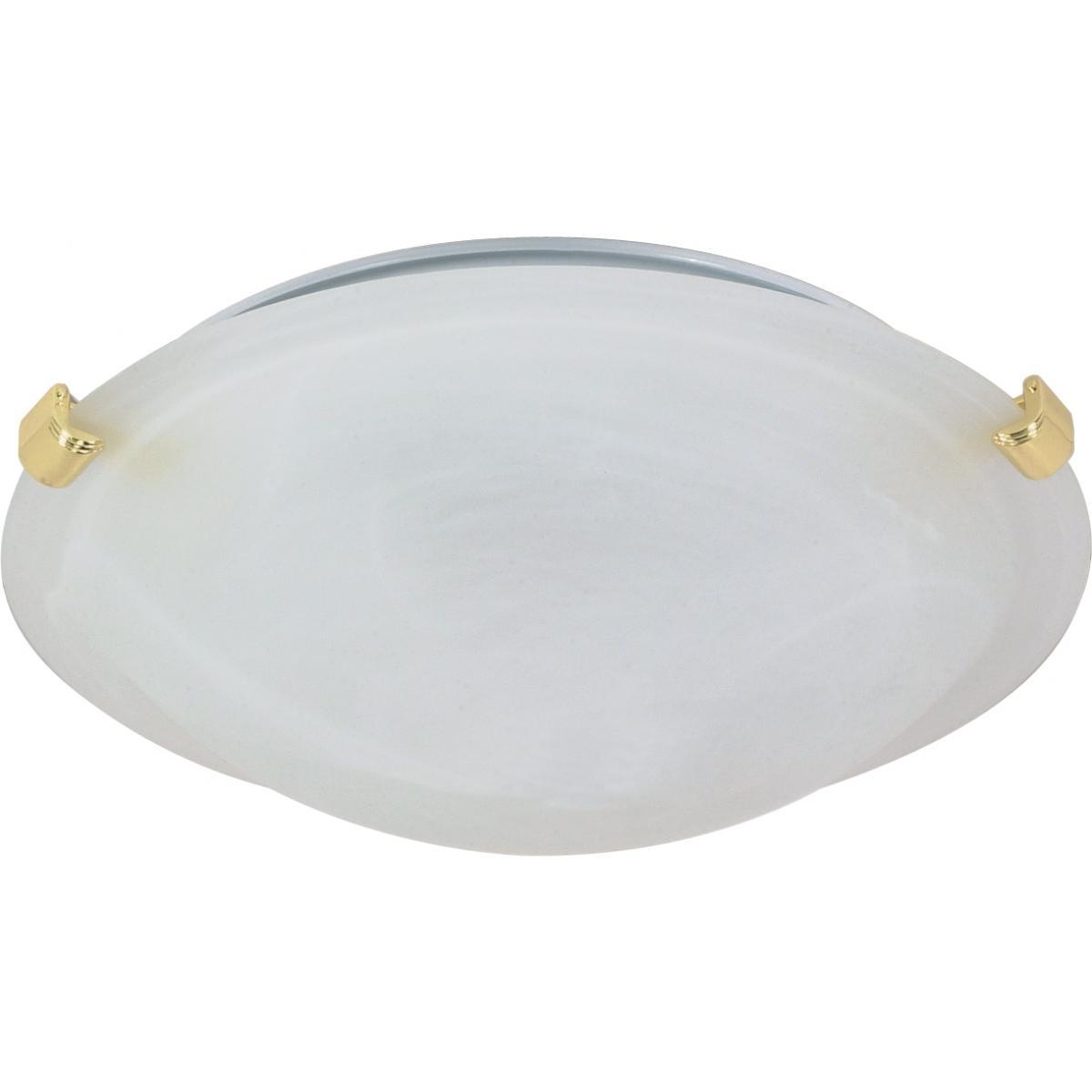 2 Light 16" Flush Mount Tri-Clip with Alabaster Glass Ceiling Nuvo Lighting 