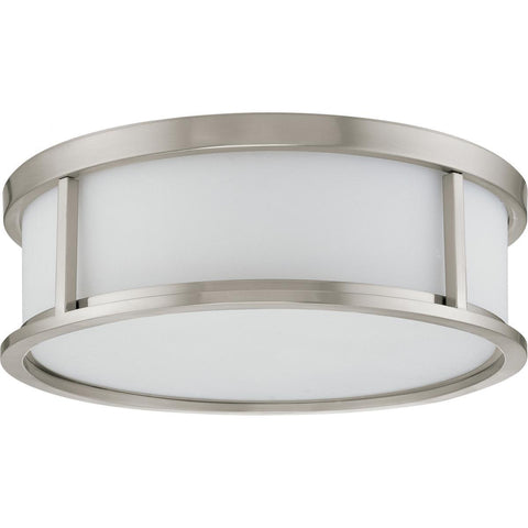 Odeon 3 Light 17" Flush Dome with Satin White Glass Ceiling Nuvo Lighting 