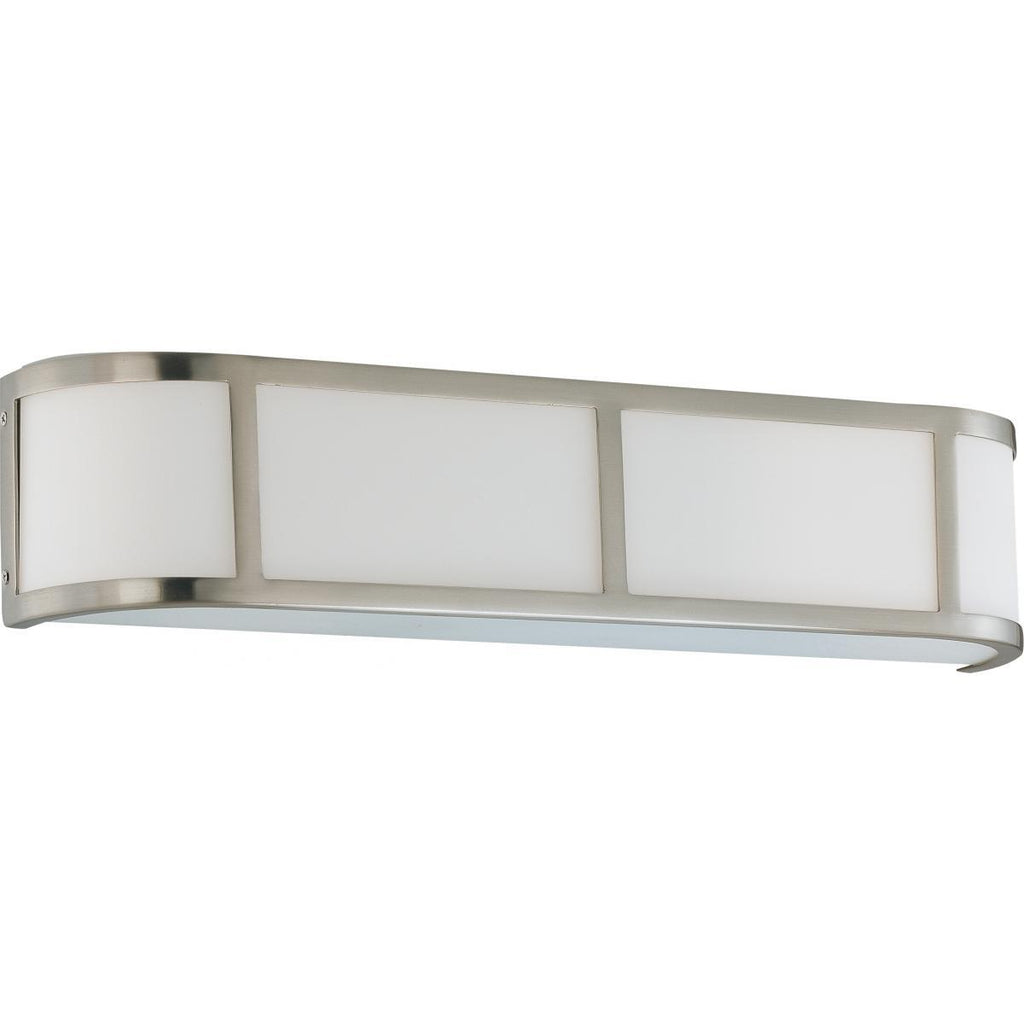 Odeon 3 Light Wall Sconce with Satin White Glass Wall Nuvo Lighting 