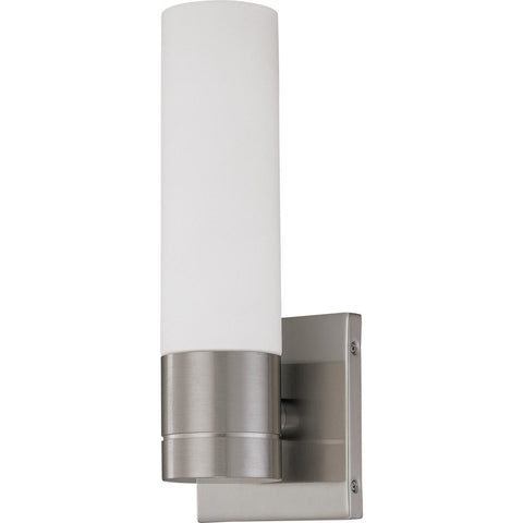 Link 1 Light Tube Wall Sconce with White Glass Ceiling Nuvo Lighting 