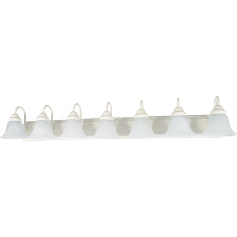 Ballerina 7 Light 48" Vanity with Alabaster Glass Bell Shades Wall Nuvo Lighting 