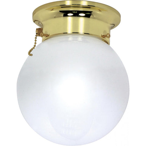 6" Ceiling Mount White Ball with Pull Chain Switch Ceiling Nuvo Lighting 