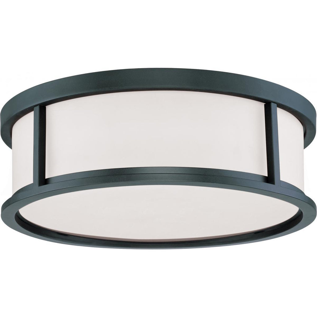Odeon 3 Light 17" Flush Dome with Satin White Glass Ceiling Nuvo Lighting 
