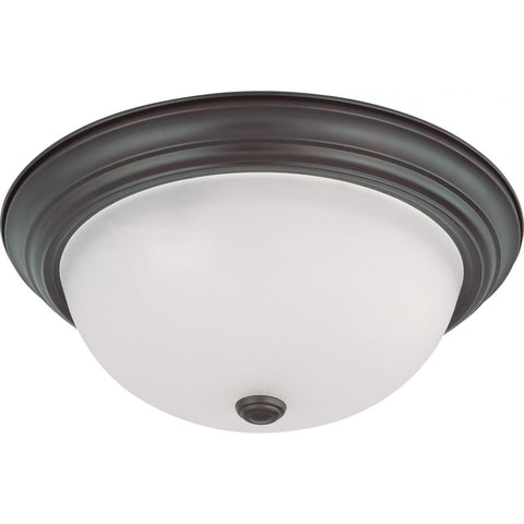 3 Light 15" Flush Mount with Frosted White Glass Ceiling Nuvo Lighting 