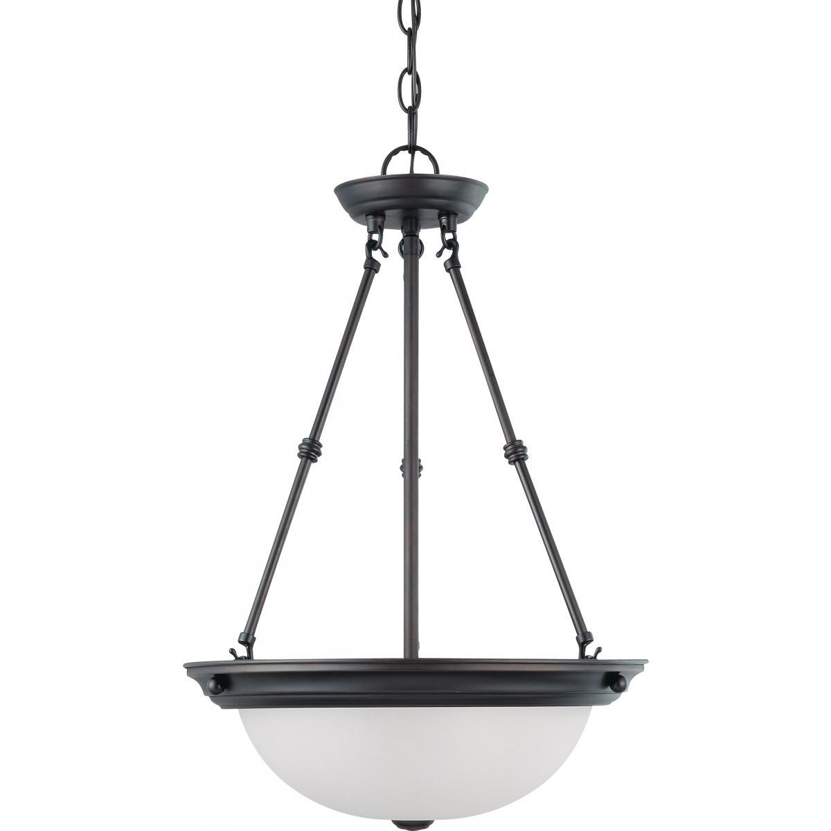 3 Light 15" Pendant with Frosted White Glass Ceiling Nuvo Lighting 