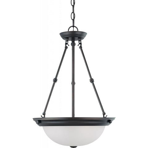 3 Light 15" Pendant with Frosted White Glass Ceiling Nuvo Lighting 