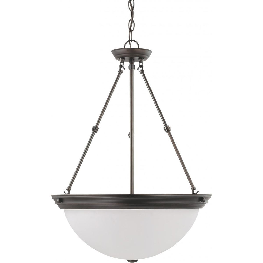 3 Light 20" Pendant with Frosted White Glass Ceiling Nuvo Lighting 