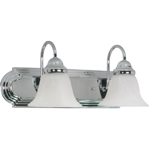 Ballerina 2 Light 18" Vanity with Alabaster Glass Bell Shades Wall Nuvo Lighting 