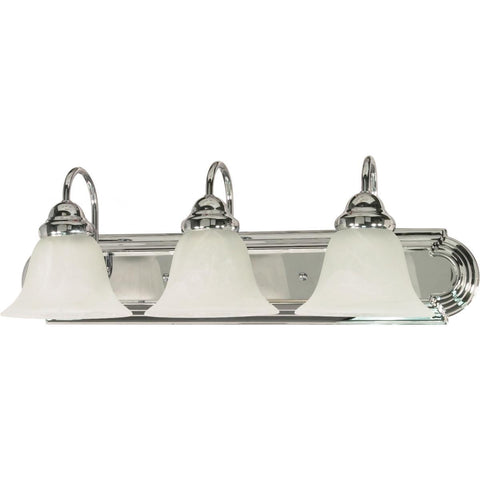 Ballerina 3 Light 24" Vanity with Alabaster Glass Bell Shades Ceiling Nuvo Lighting 