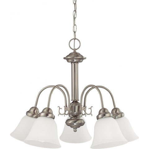 Ballerina 5 Light 24" Chandelier with Frosted White Glass Ceiling Nuvo Lighting 