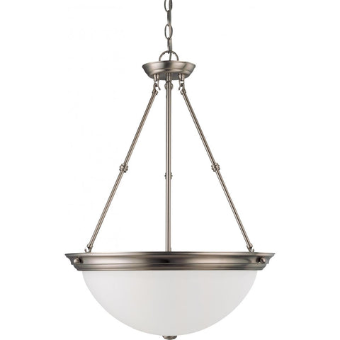 3 Light 20" Pendant with Frosted White Glass Ceiling Nuvo Lighting 