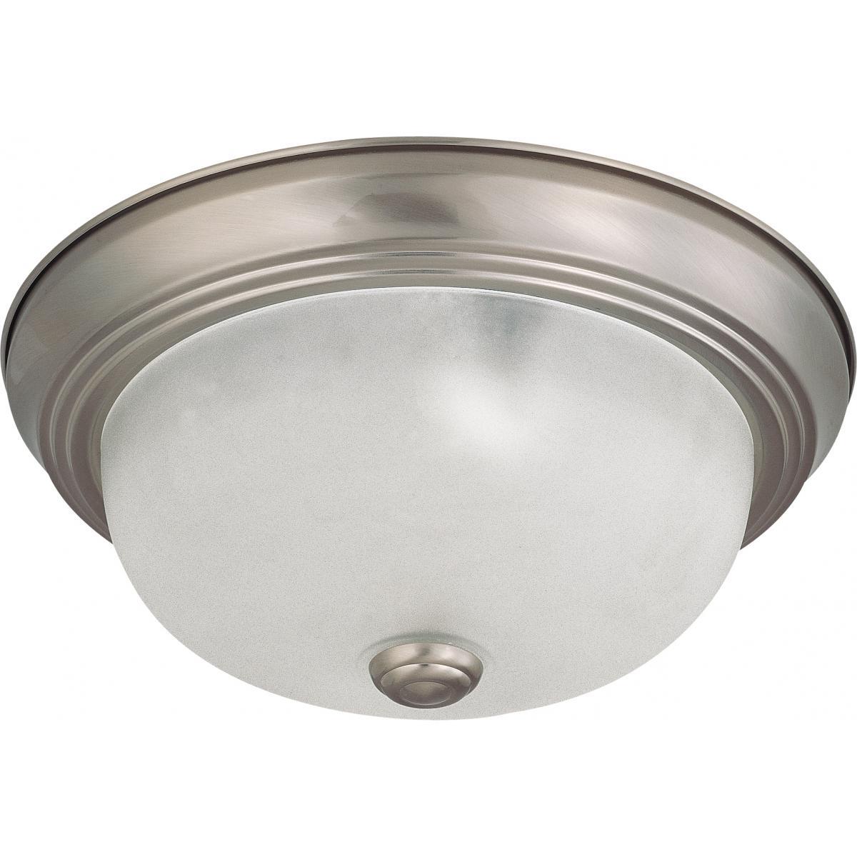 2 Light 11" Flush Mount with Frosted White Glass Ceiling Nuvo Lighting 